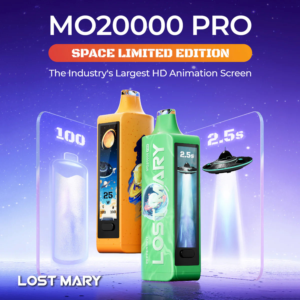 Lost Mary MO20000 Pro Disposable Vape 20K Puffs product image showcasing sleek design and long-lasting usage for vaping enthusiasts